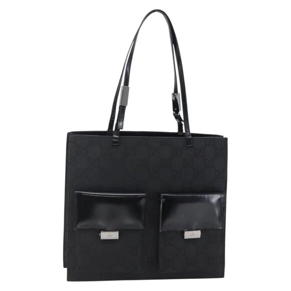 GUCCI GG Canvas Tote Bag Nylon Black Auth - Picture 1 of 15